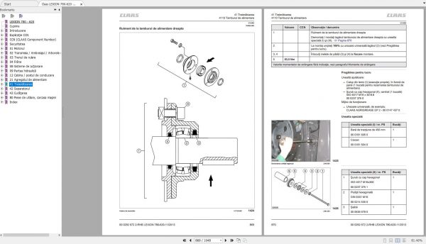 Claas LEXION 780 620 Repair Manual RO 3