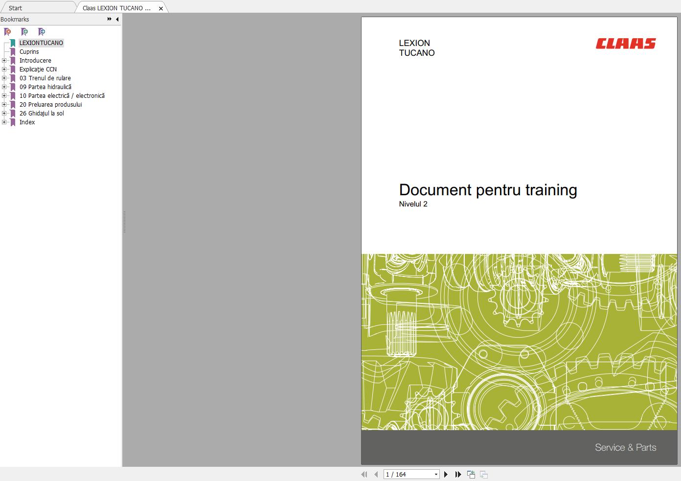 Claas LEXION TUCANO Level 2 Service Technical Training Document RO 1