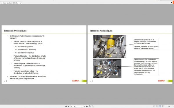 Claas Quadrant 5200 Driver Training Manual FR 3