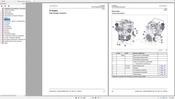 Claas Scorpion 635 732 736 741 Repair Manual EN 2