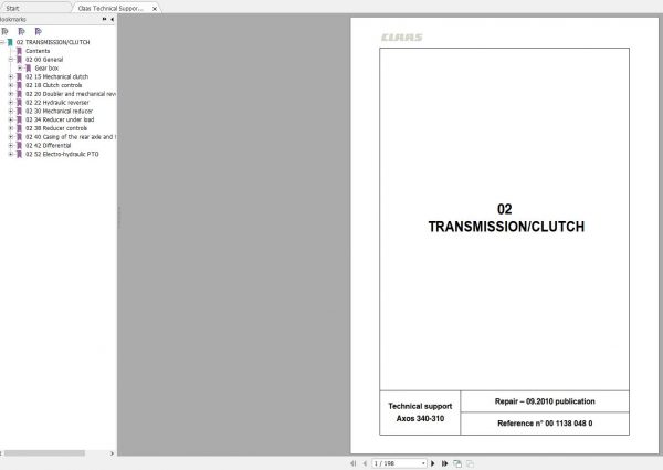 Claas Technical Support AXOS 340 310 Transmission Clutch EN 1