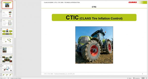 Claas Tractor Central Academy CTIC 2800 Tire Inflation Control EN 1