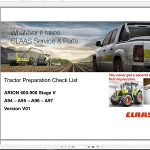 Claas Tractor Central Academy Tractor Preparation Check List 1