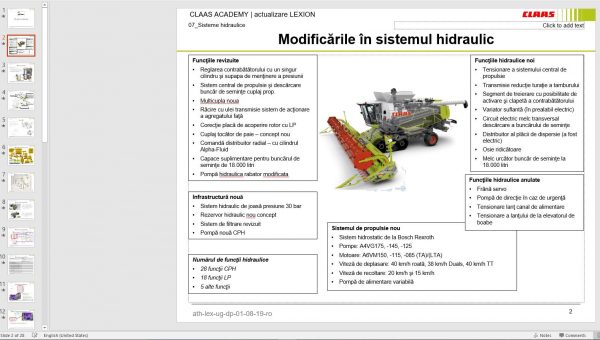 Claas Tractor LEXION Upgrade C8X Central Academy RO 2