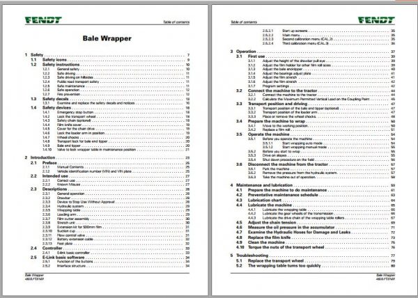 FENDT Bale Wrapper Rollector 130 FR EN DE ES Operators Manual 4