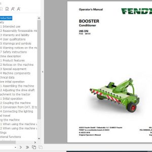 FENDT Booster 285 DN Conditioner FR EN DE ES Operators Manual 1