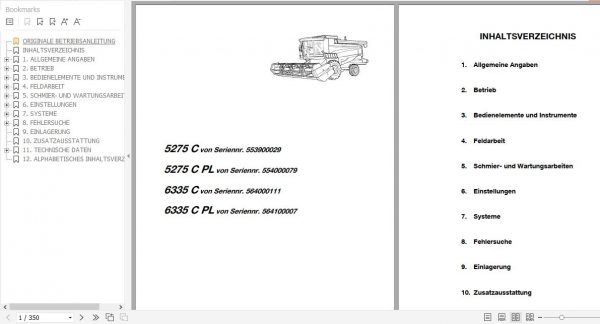 FENDT Combine Harvesters 5275C 6335C C PL DE Operators Workshop Manuals 2013 4