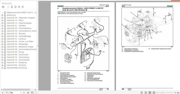 FENDT Combine Harvesters 5275C 6335C C PL DE Operators Workshop Manuals 2013 5