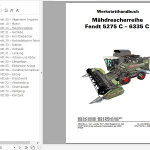FENDT Combine Harvesters 5275C 6335C PL DE Operators Workshop Manuals 2015 2