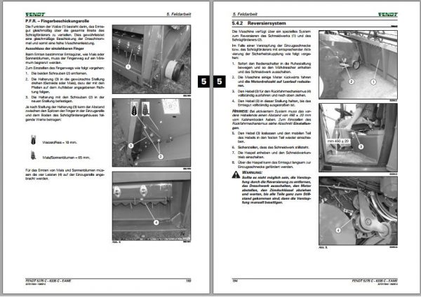 FENDT Combine Harvesters 5275C 6335C PL DE Operators Workshop Manuals 2015 8