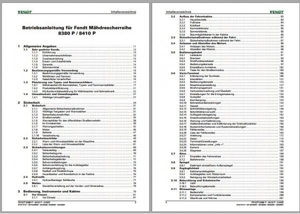 FENDT Combine Harvesters 8380P 8410P AL DE Operators Workshop Manuals 3