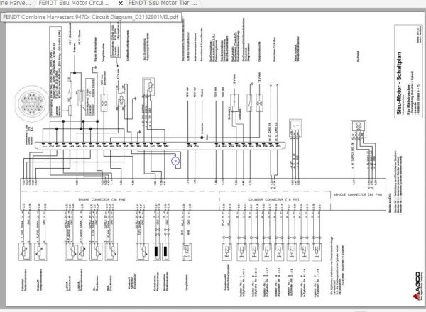 FENDT Combine Harvesters 9470x 9470x AL DE Operators Workshop ManualsCircuit Diagram 6