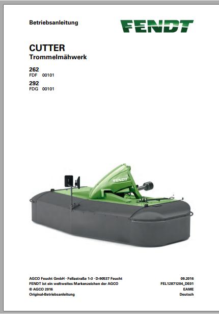FENDT Cutter 262 292 Drum Mower FR EN DE ES Operators Manual 3