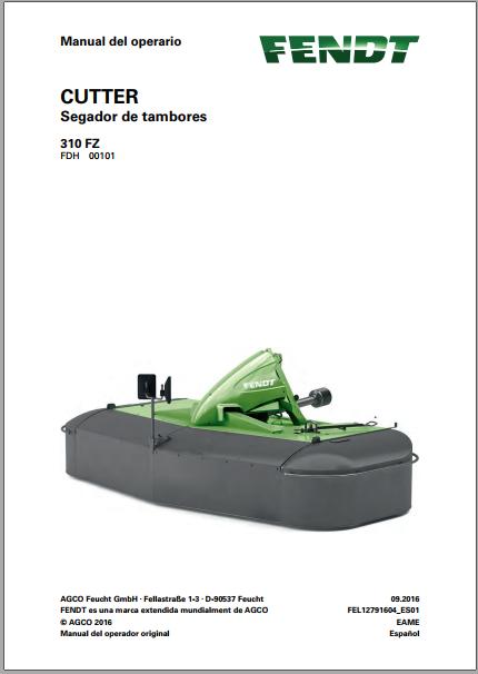 FENDT Cutter 310 FZ Drum Mower FR EN DE ES Operators Manual 3
