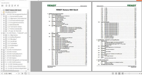 FENDT Forage Harvesters Katana 650 Gen3 DE Workshop Service Manuals 2