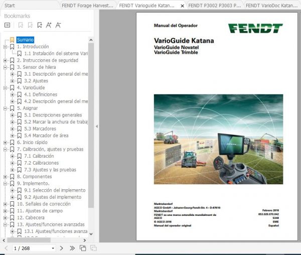 FENDT Forage Harvesters Katana 650 Gen3 ES Operators Manual 1