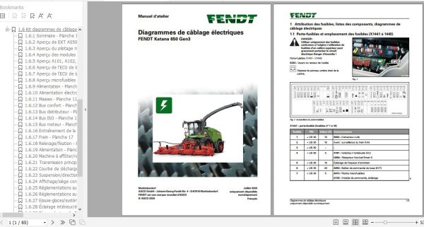 FENDT Forage Harvesters Katana 650 Gen3 FR Electrical Hydraulic Diagram 1