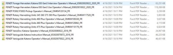 FENDT Forage Harvesters Katana 650 Gen3 FR Operators Manual 1