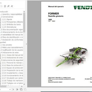 FENDT Former 1502 Rotary Rake FR EN DE ES Operators Manual 3