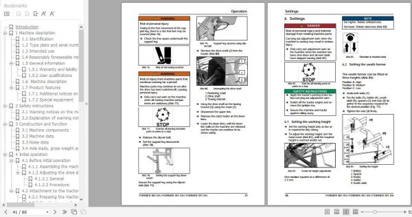 FENDT Former 301DN 351DN 391DN Rotary Rake FR EN DE ES Operators Manual 3