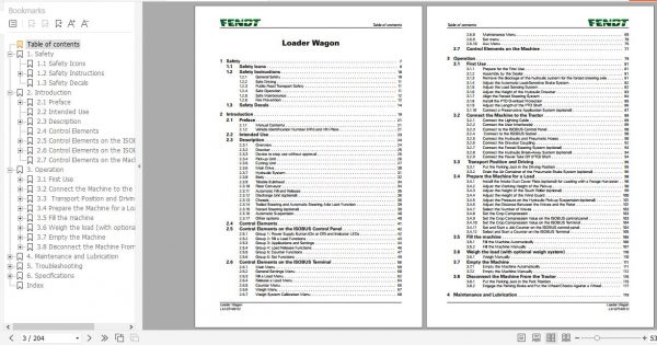 FENDT Loader Wagon Tigo PR Series FR EN DE ES Operators Manual 3