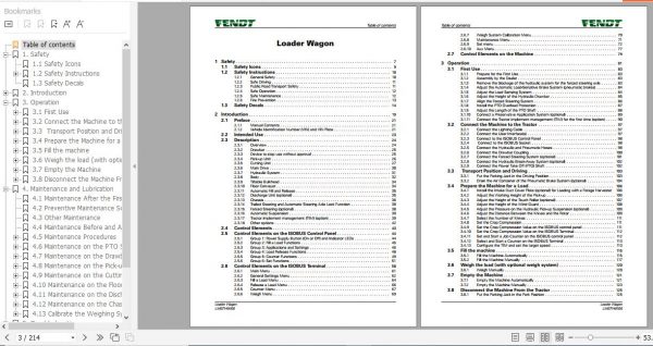 FENDT Loader Wagon Tigo XR Series FR EN DE ES Operators Manual 3
