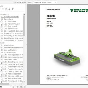 FENDT Slicer 260 FP 260 FPS Disc mower FR EN DE ES Operators Manual 1