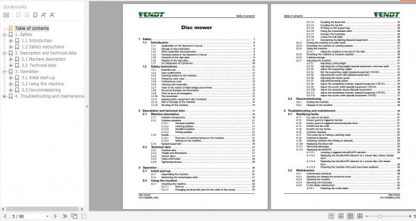 FENDT Slicer 270 P Disc mower FR EN DE ES Operators Manual 3