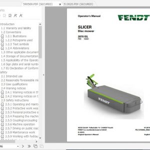 FENDT Slicer 2870 ISL Disc mower FR EN DE ES Operators Manual 1
