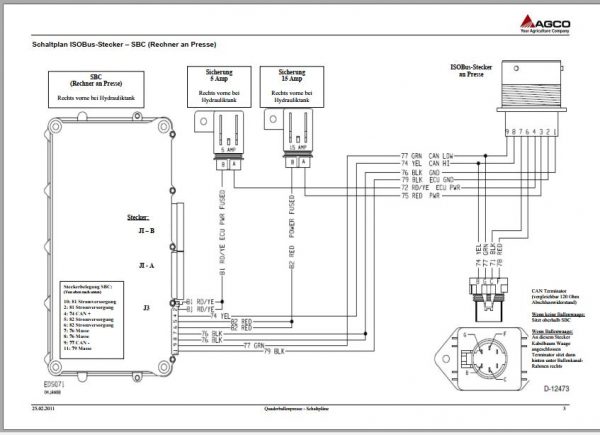 FENDT Square Balers 990 1270 1290 12130 DE Operators Workshop Manuals Wiring Diagram 2