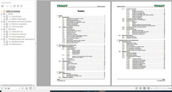 FENDT Twister 11008 T Tedder FR EN DE ES Operators Manual 2