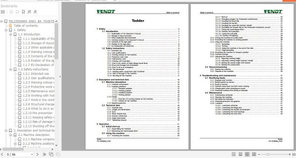 FENDT Twister 431 DN Tedder FR EN DE ES Operators Manual 2