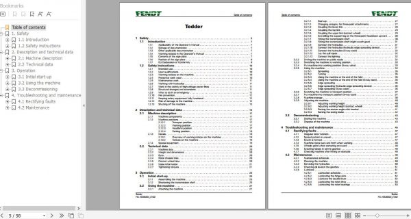 FENDT Twister 5204 DN Tedder FR EN DE ES Operators Manual 2