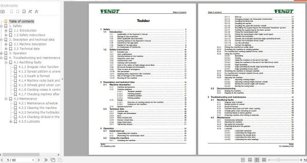 FENDT Twister 6606 DN Tedder FR EN DE ES Operators Manual 2