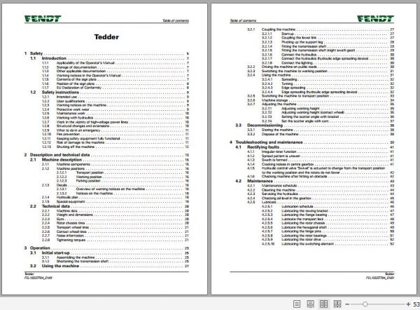 FENDT Twister 901 T Tedder FR EN DE ES Operators Manual 2
