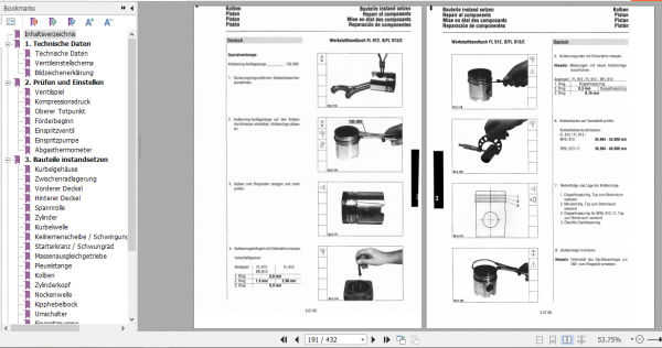 Fendt Deutz Motor Engine 912 913 Workshop Manual German 3