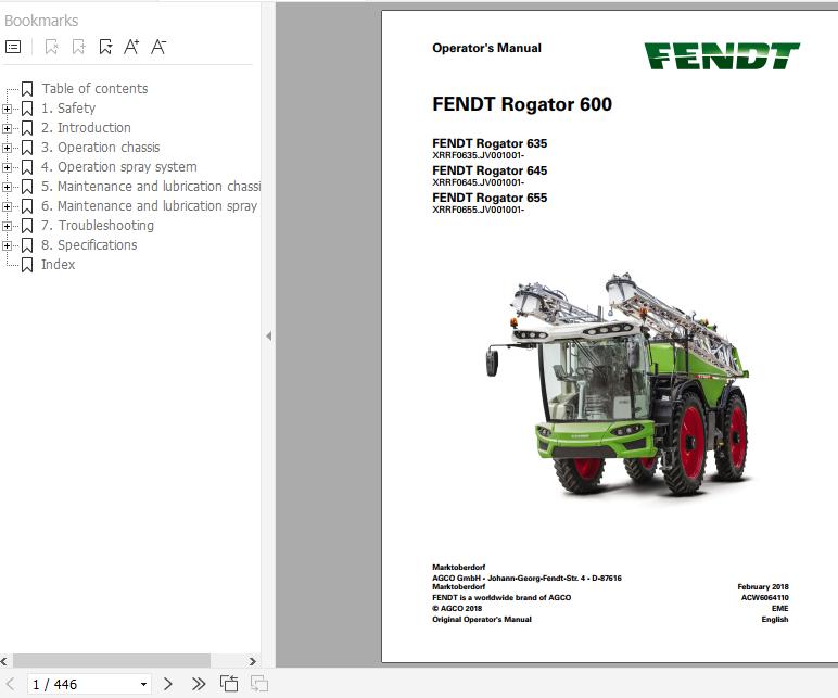 Fendt Rogator 600 Series EN Operatiors Manual 1