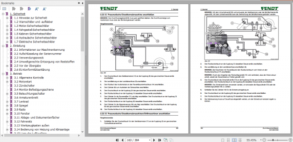 Fendt Tractor 1000 MT Operator Technical Data Workshop Manual German 5