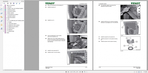 Fendt Tractor 1000 Mt Operation Manual Workshop Manual EN 3