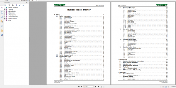 Fendt Tractor 1000 Mt Operation Manual Workshop Manual EN 5
