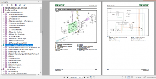 Fendt Tractor 1000 Vario S4 VIN 527 530 Operator Diagrams Workshop Manual German 7