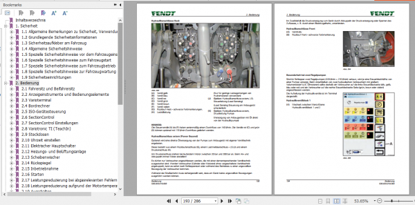 Fendt Tractor 1000 Vario S4 VIN 527 530 Operator Diagrams Workshop Manual German 8