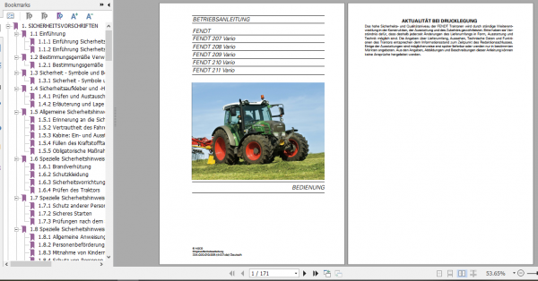 Fendt Tractor 200 Vario Com3 VIN 330 334 Operator Diagram Workshop Manual German 2
