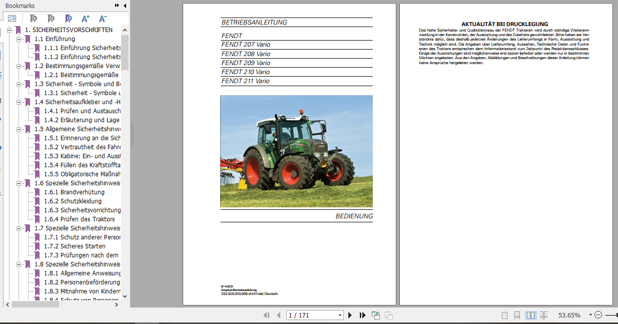 Fendt Tractor 200 Vario Com3 VIN 330 334 Operator Diagram Workshop Manual German 2