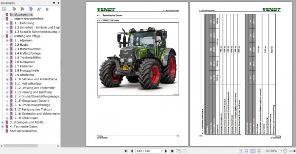 Fendt Tractor 200 Vario S3 Operation Maintenance Manual German 4
