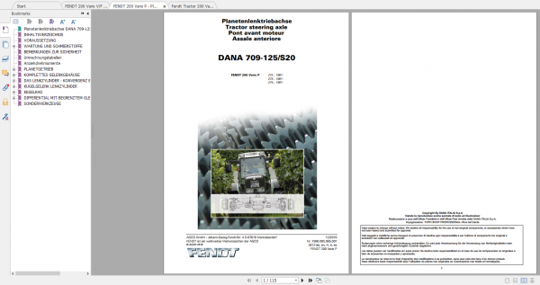 Fendt Tractor 200 Vario VFP Com3 VIN 260 264 272 274 Diagram Operator Workshop Manual EN 6