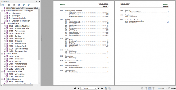 Fendt Tractor 200 Vario VFP Com3 VIN 260 274 Operator Diagram Workshop Manual German 3