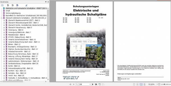 Fendt Tractor 200 Vario VFP Com3 VIN 260 274 Operator Diagram Workshop Manual German 5