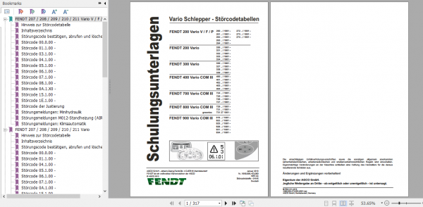 Fendt Tractor 300 Vario 336 339 Operator Diagram Workshop Manual German 3