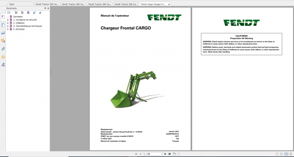 Fendt Tractor 300 Vario Gen4 VIN 351 354 Diagram Operation Manual Workshop Manual EN 7